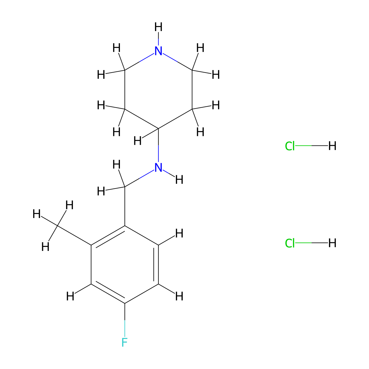 N-(4-Fluoro-2-methylbenzyl)piperidin-4-amine dihydrochloride molecular structure, CAS 1349718-97-3