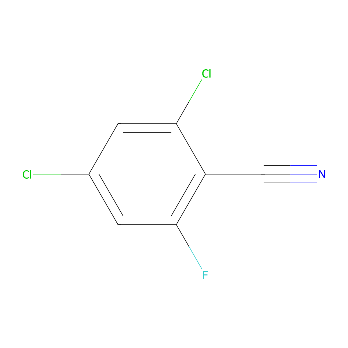 2,4-Dichloro-6-fluorobenzonitrile molecular structure, CAS 1349718-98-4