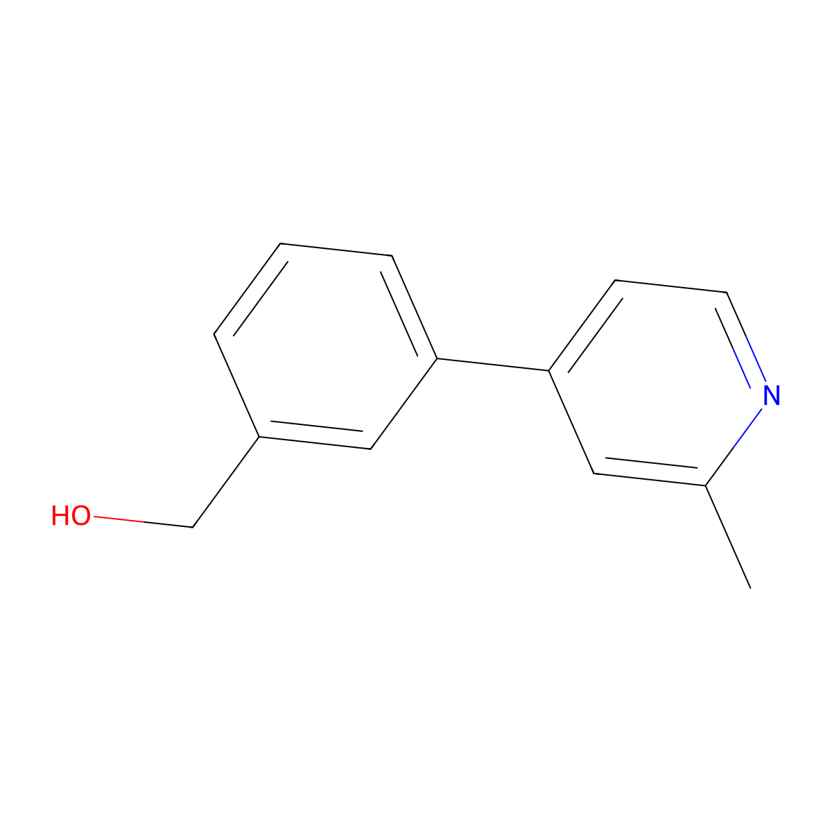 (3-(2-Methylpyridin-4-yl)phenyl)methanol molecular structure, CAS 1349719-06-7