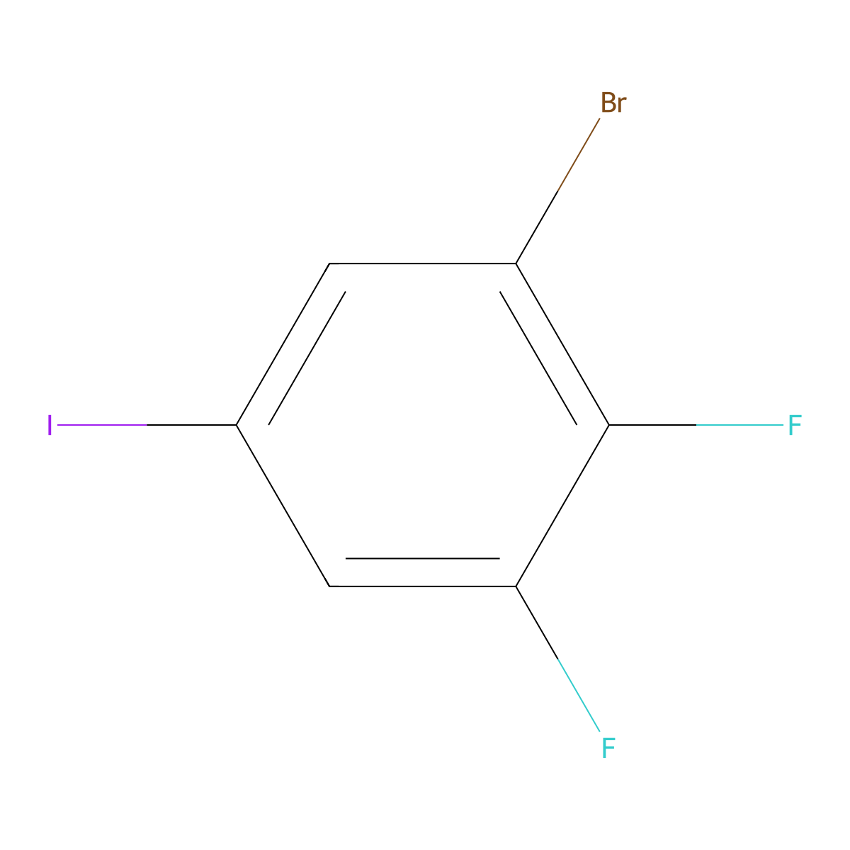 1-Bromo-2,3-difluoro-5-iodobenzene molecular structure, CAS 1349719-12-5