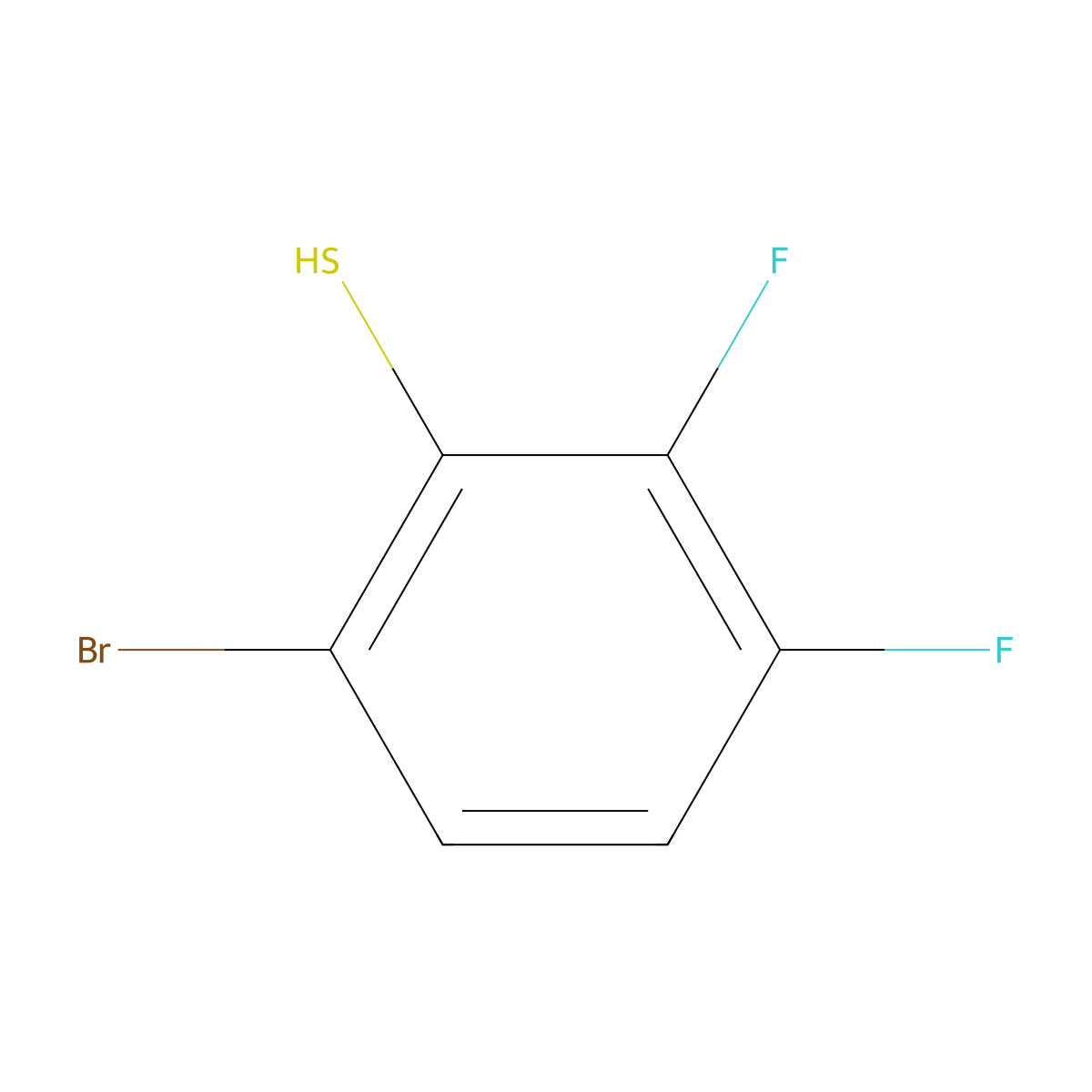 2-Bromo-5,6-difluorobenzenethiol molecular structure, CAS 1349719-14-7