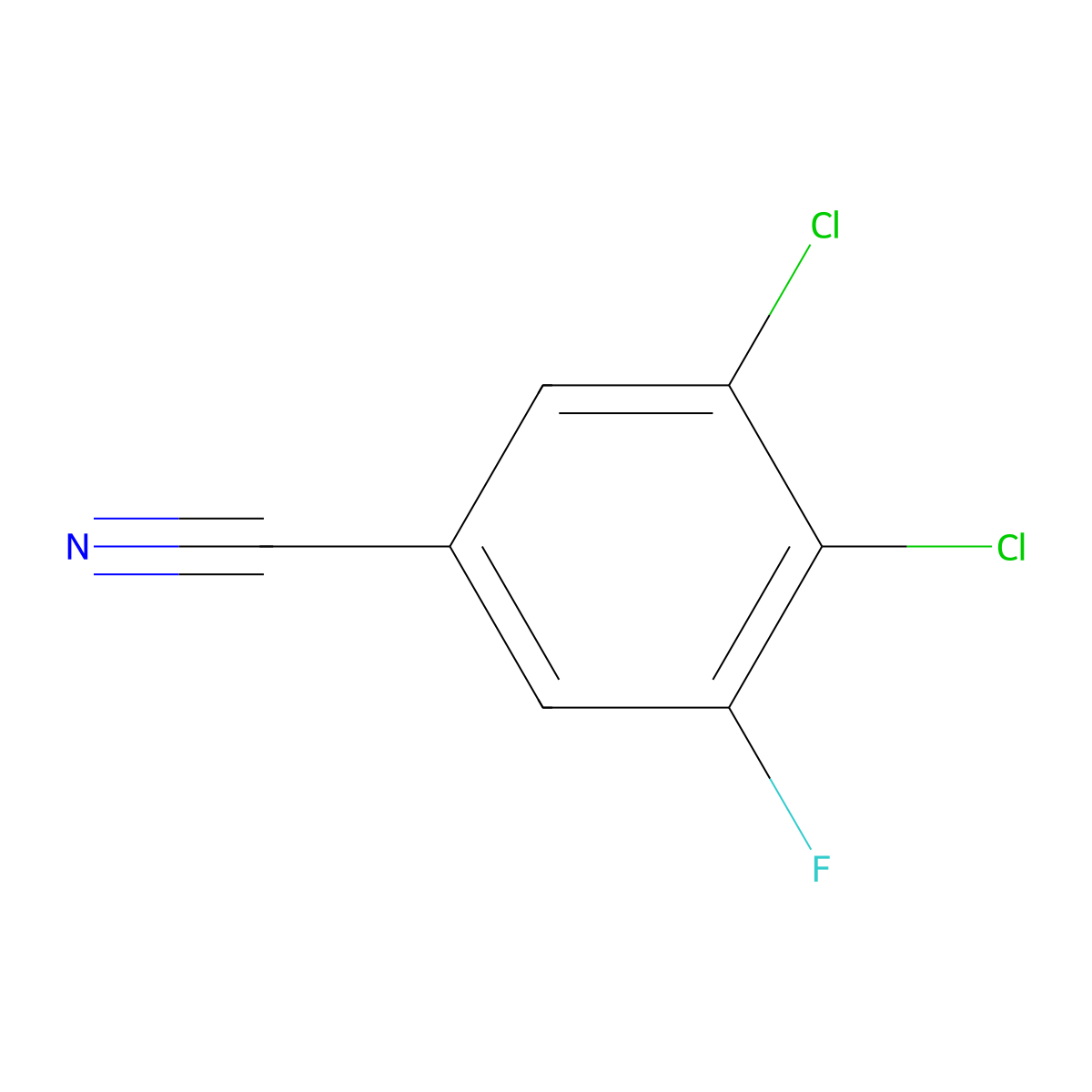 3,4-Dichloro-5-fluorobenzonitrile molecular structure, CAS 1349719-19-2