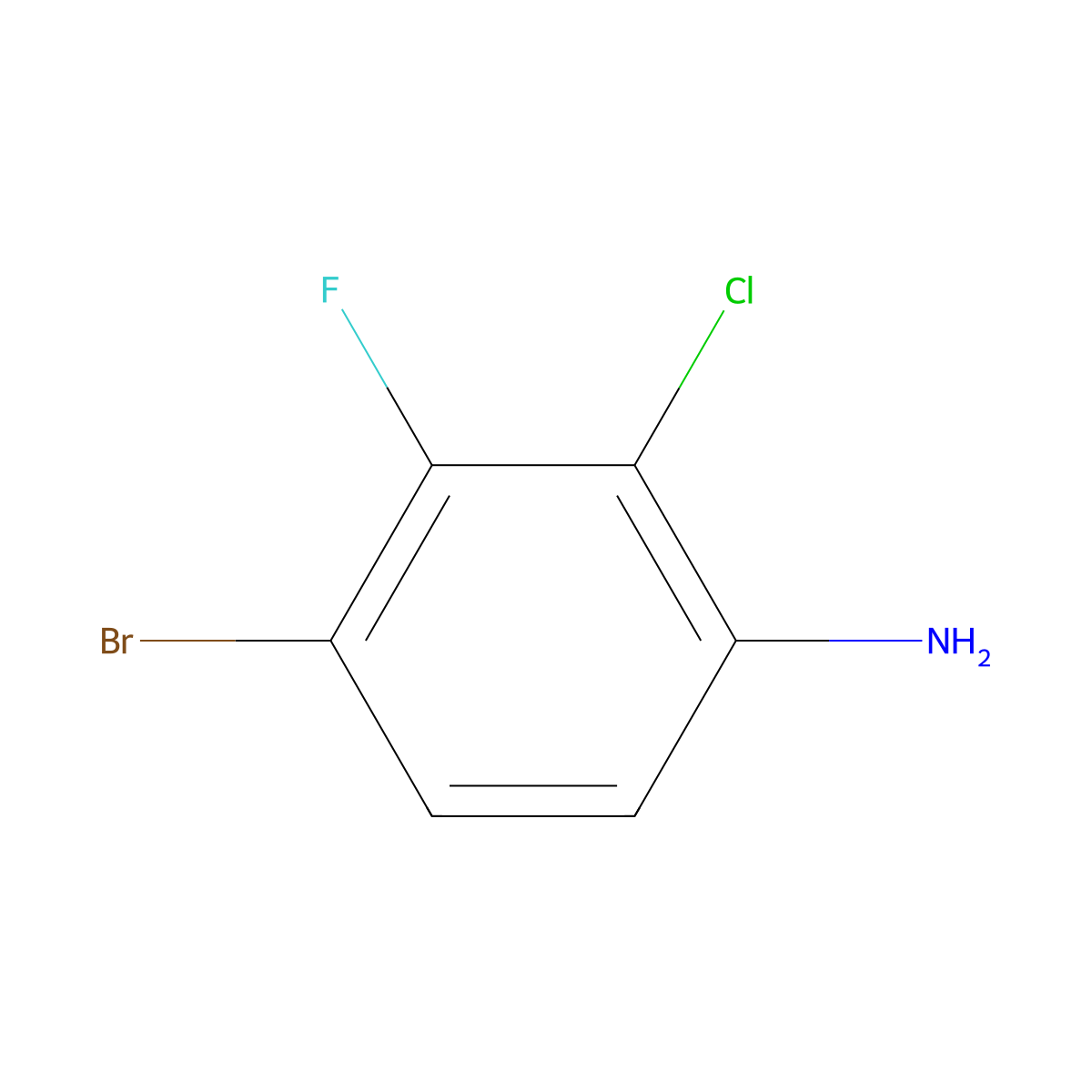 4-Bromo-2-chloro-3-fluoroaniline molecular structure, CAS 1349719-24-9