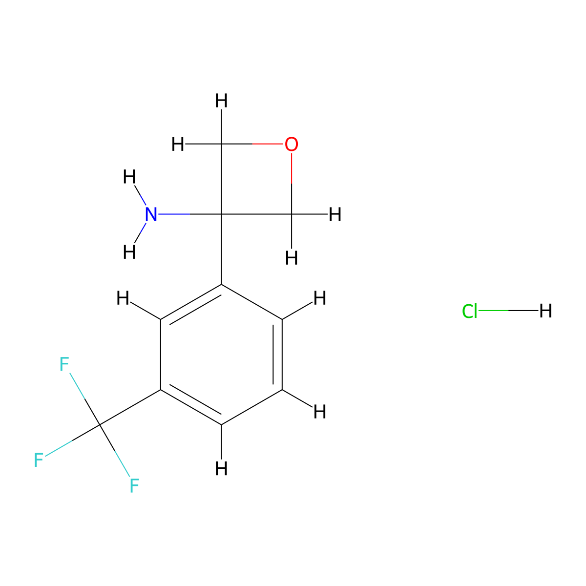 3-(3-(Trifluoromethyl)phenyl)oxetan-3-amine hydrochloride molecular structure, CAS 1349719-25-0
