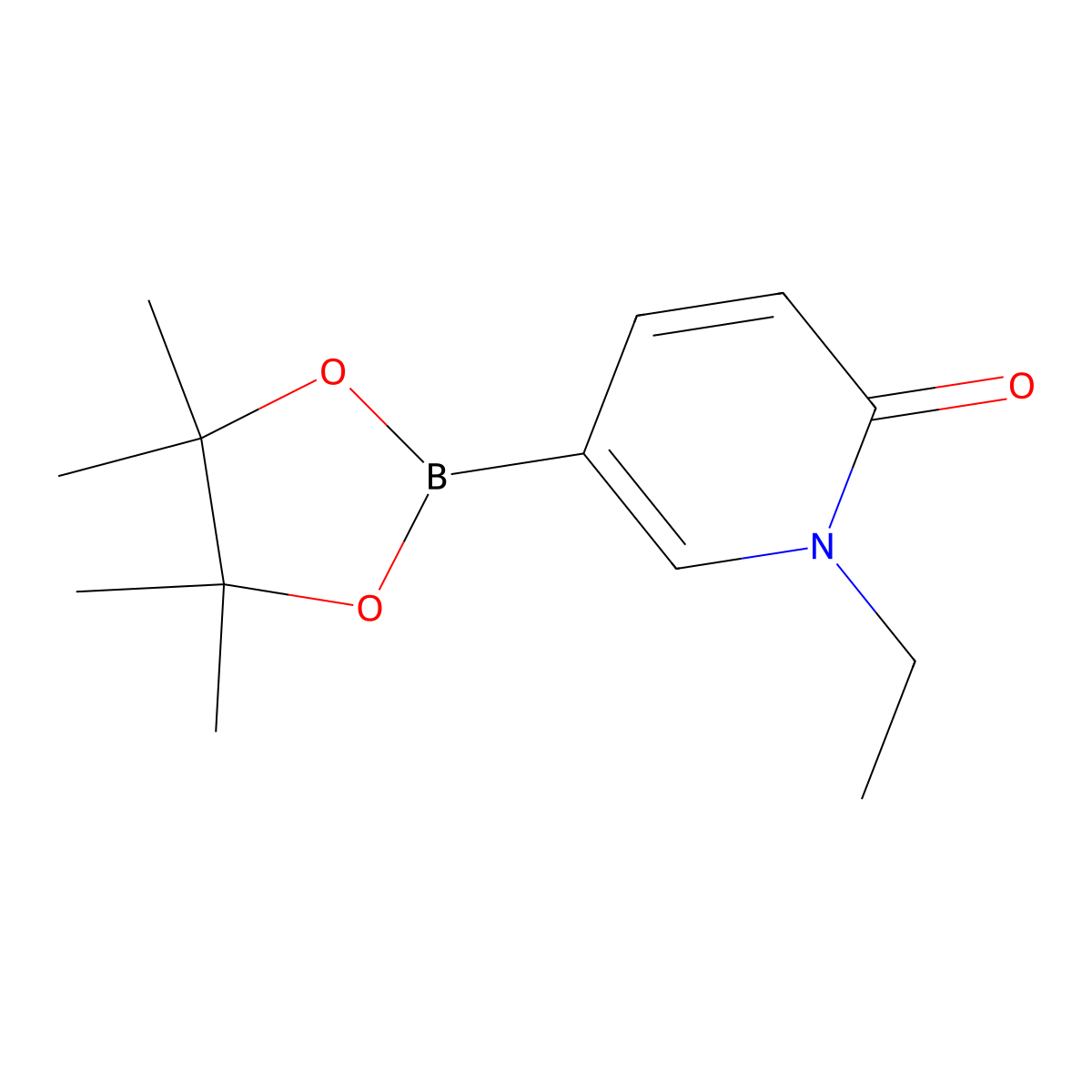 1-Ethyl-5-(4,4,5,5-tetramethyl-1,3,2-dioxaborolan-2-yl)-1,2-dihydropyridin-2-one molecular structure, CAS 1349734-00-4