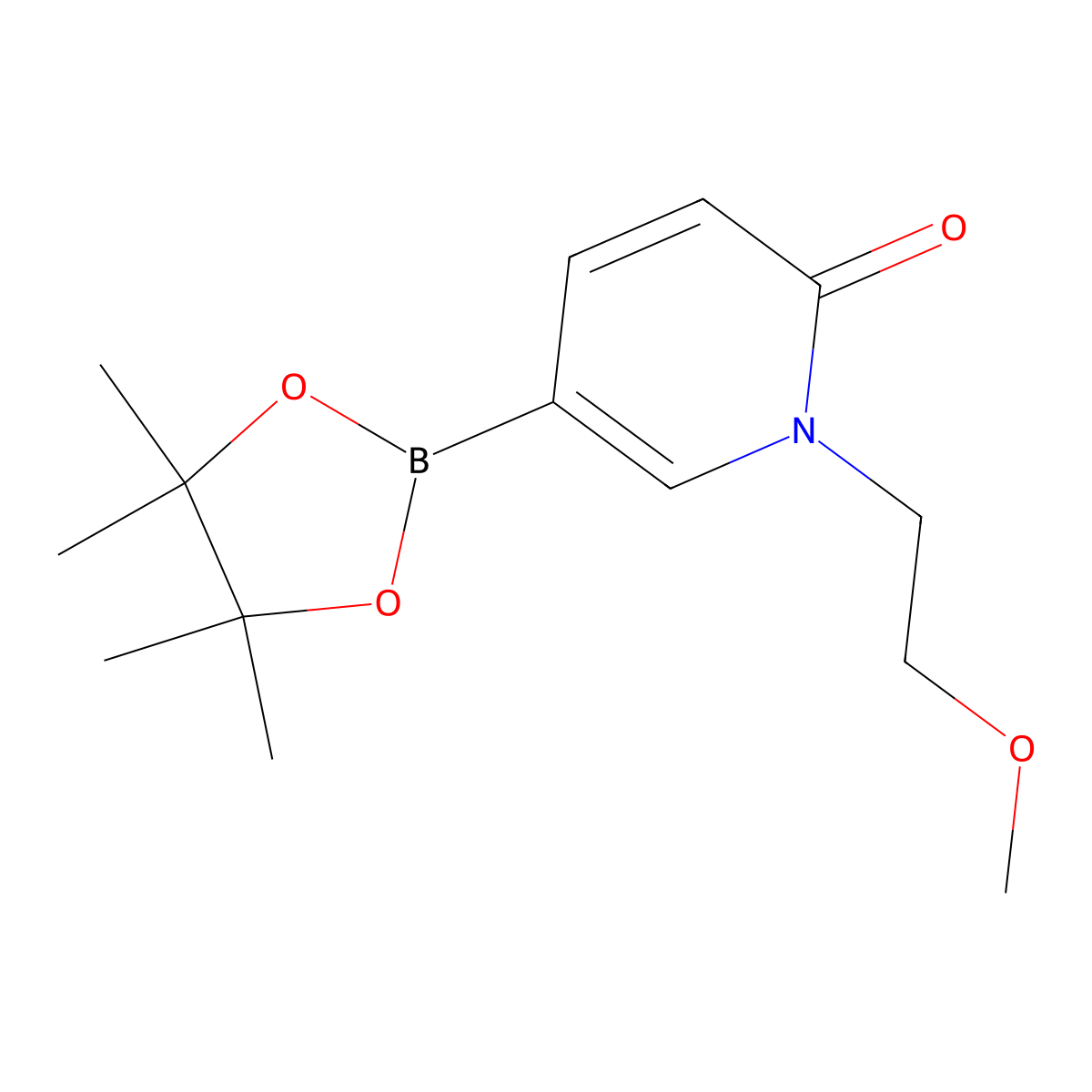 1-(2-Methoxyethyl)-5-(4,4,5,5-tetramethyl-1,3,2-dioxaborolan-2-yl)pyridin-2(1H)-one molecular structure, CAS 1349734-01-5