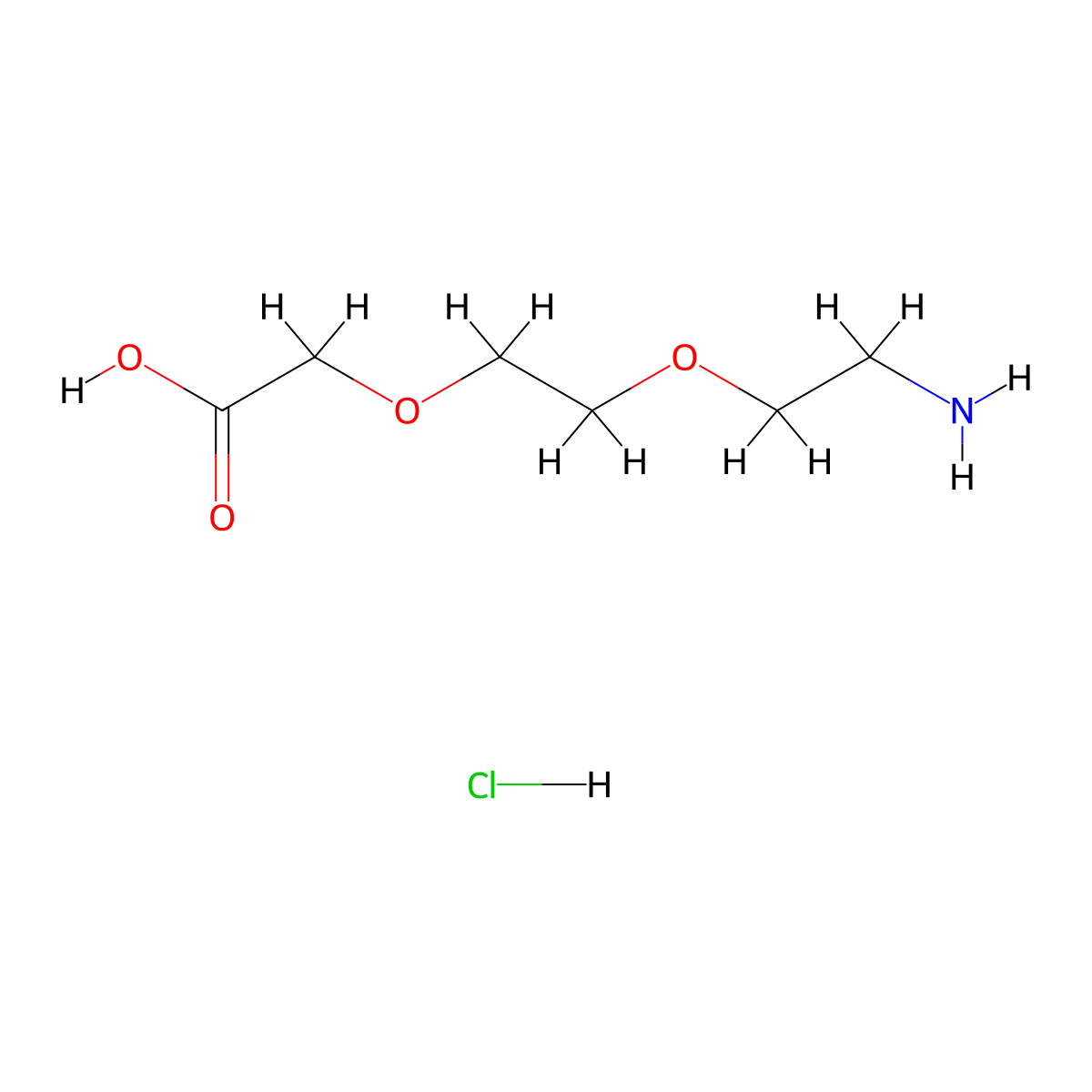 2-(2-(2-Aminoethoxy)ethoxy)acetic acid;hydrochloride molecular structure, CAS 134979-01-4