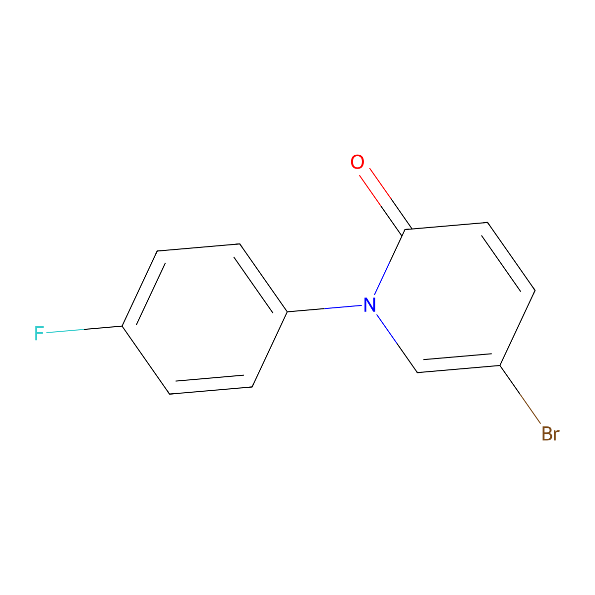 5-Bromo-1-(4-fluorophenyl)pyridin-2(1H)-one molecular structure, CAS 1349798-33-9