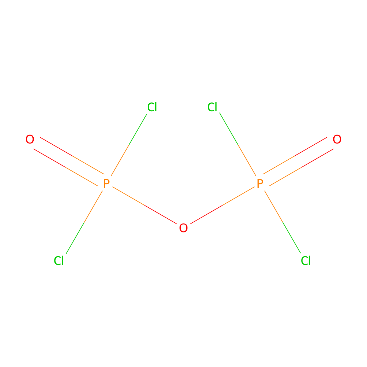 Diphosphoryl tetrachloride molecular structure, CAS 13498-14-1