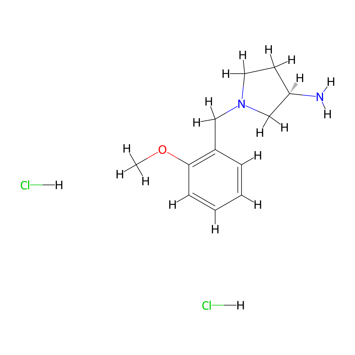 (R)-1-(2-Methoxybenzyl)pyrrolidin-3-amine dihydrochloride molecular structure, CAS 1349807-47-1