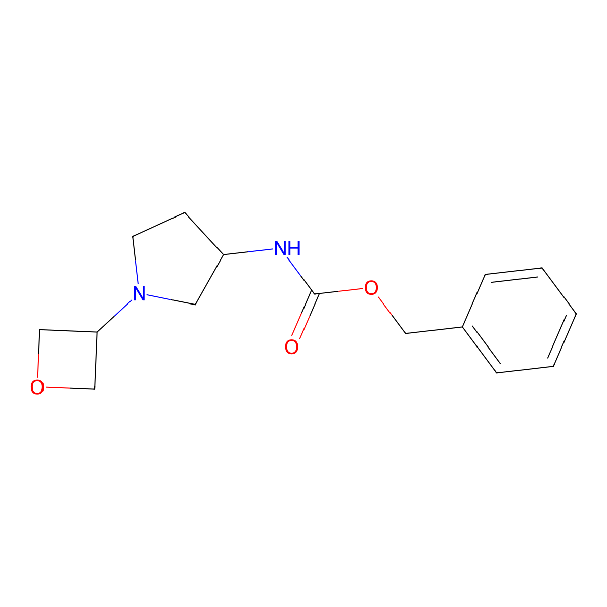 (S)-Benzyl 1-(oxetan-3-yl)pyrrolidin-3-ylcarbamate molecular structure, CAS 1349807-52-8