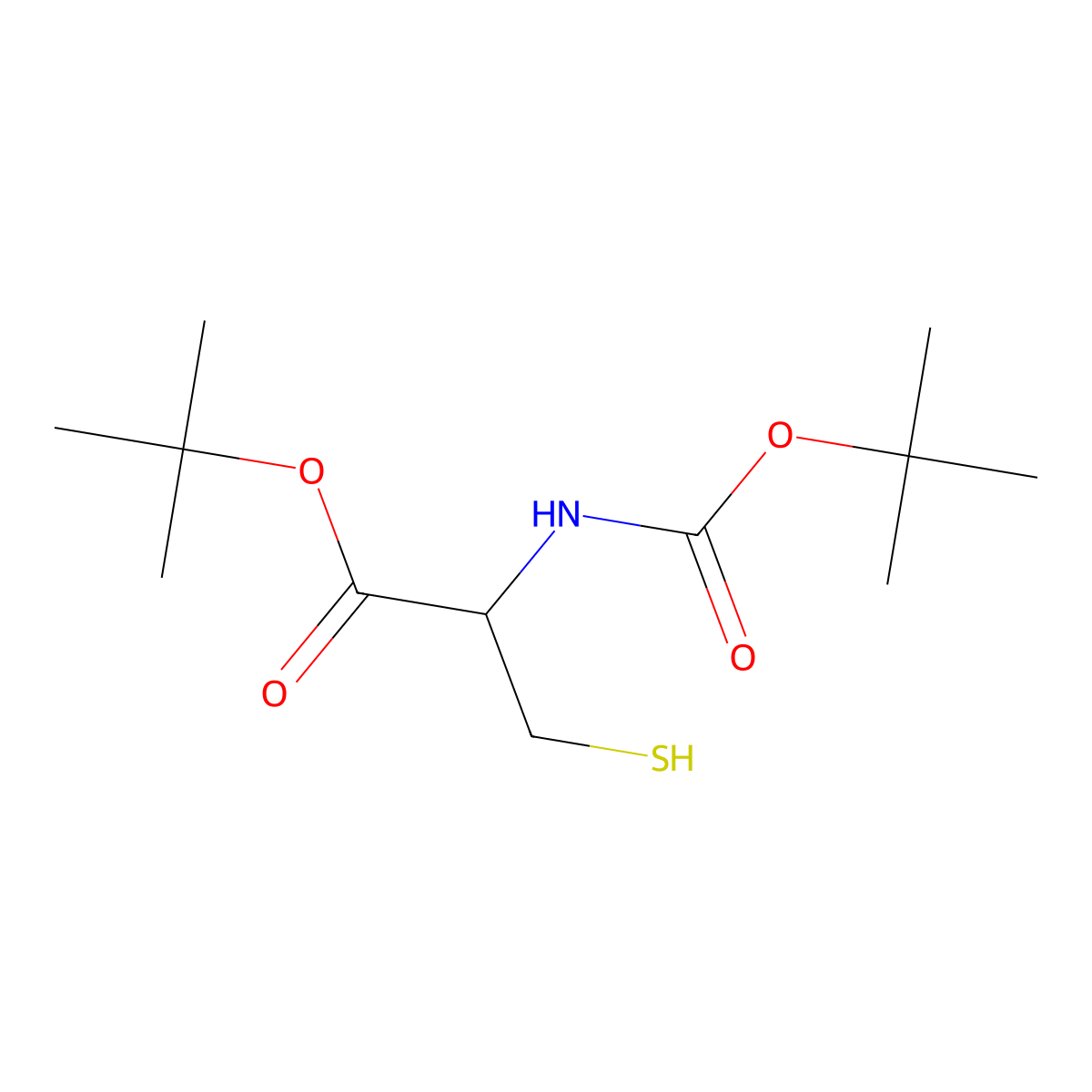 N-Boc-D-cysteine tert-butyl ester molecular structure, CAS 134982-21-1