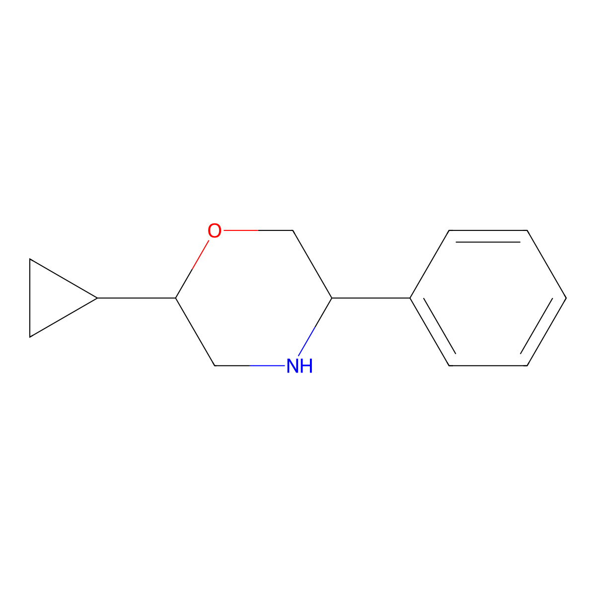 (2R,5R)-2-Cyclopropyl-5-phenylmorpholine molecular structure, CAS 1349829-31-7