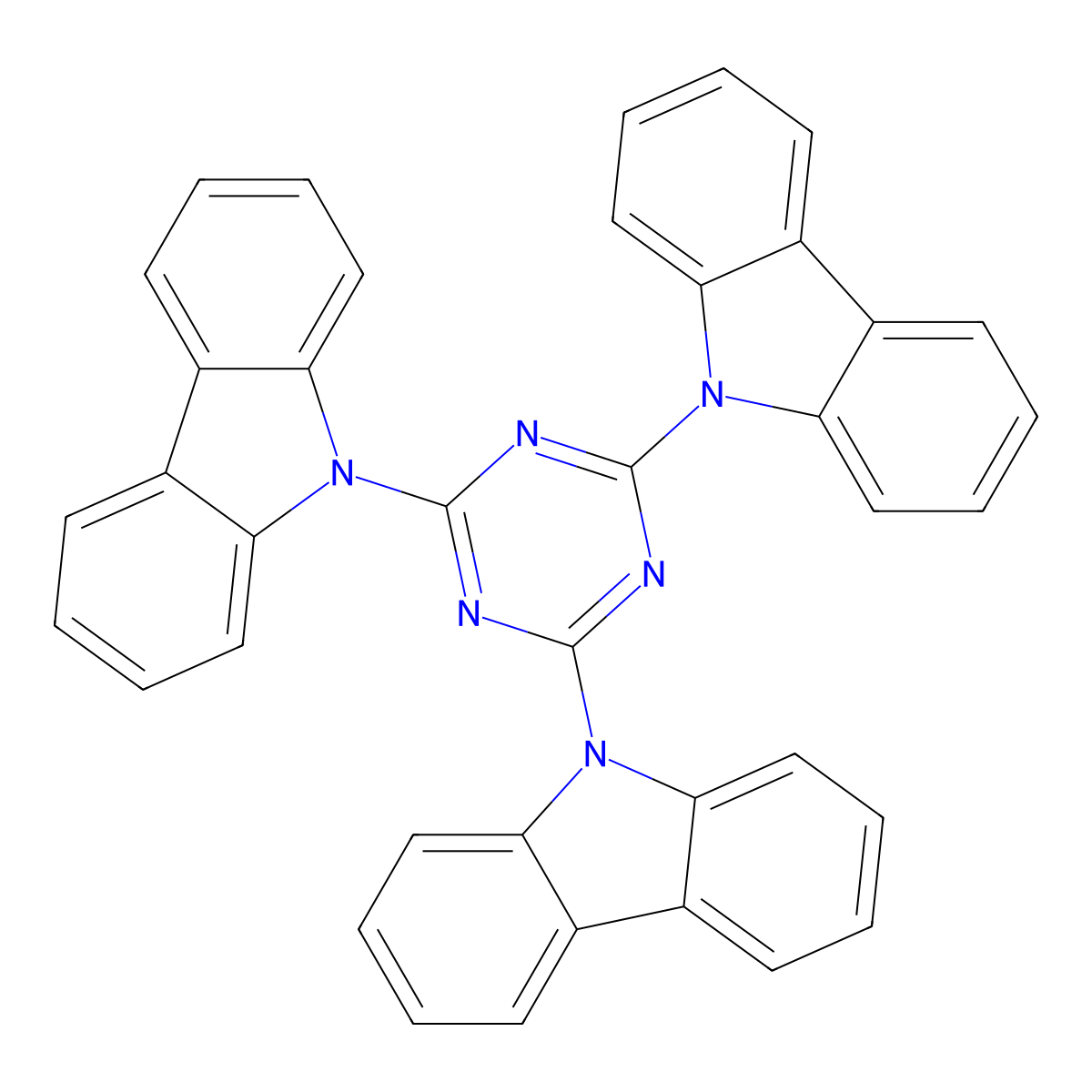 9,9',9''-(1,3,5-Triazine-2,4,6-triyl)tri(9H-carbazole) molecular structure, CAS 134984-37-5
