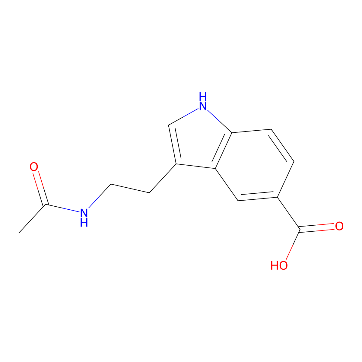 3-(2-acetamidoethyl)-1H-indole-5-carboxylic acid molecular structure, CAS 1349855-02-2