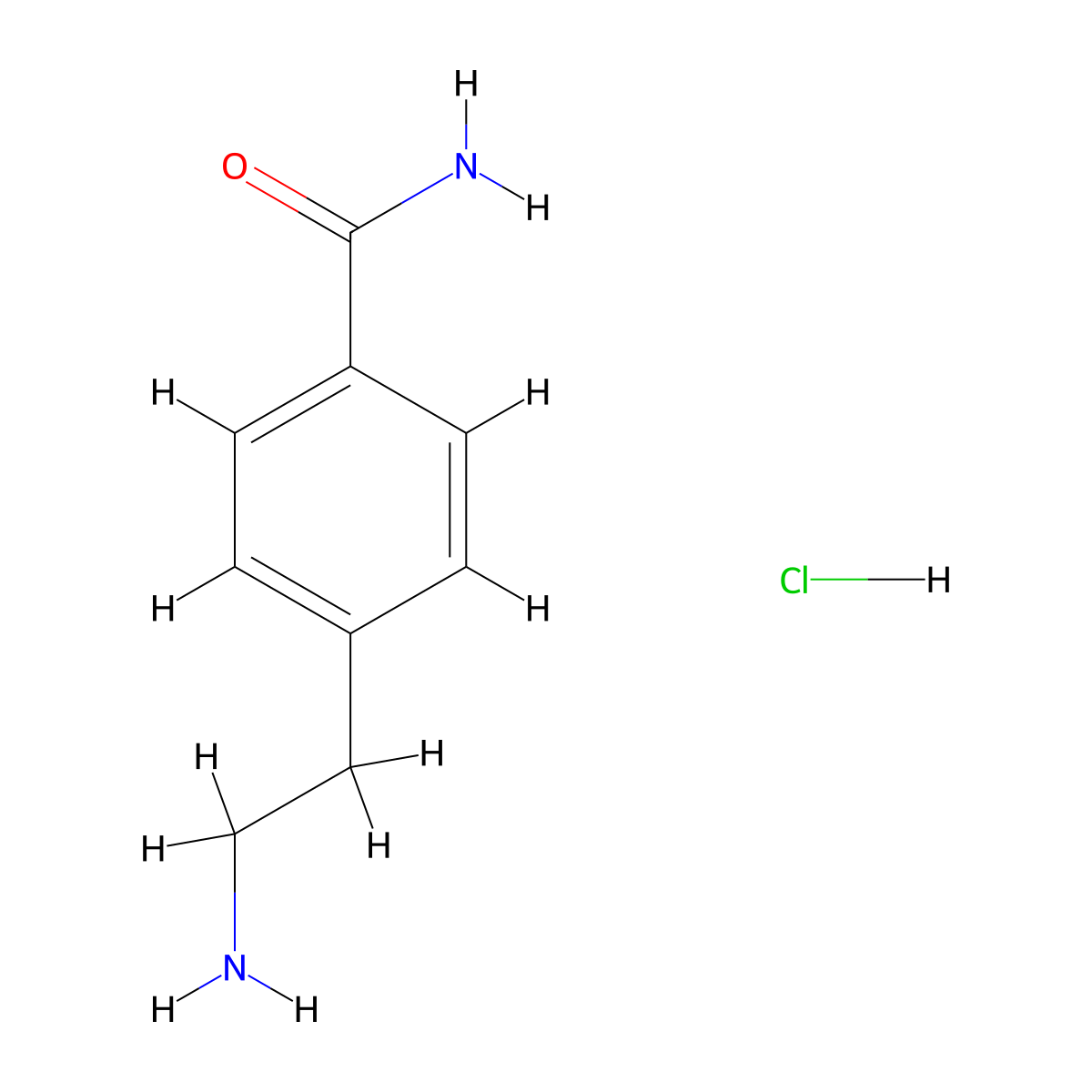 4-(2-Aminoethyl)benzamide hydrochloride molecular structure, CAS 1349857-46-0