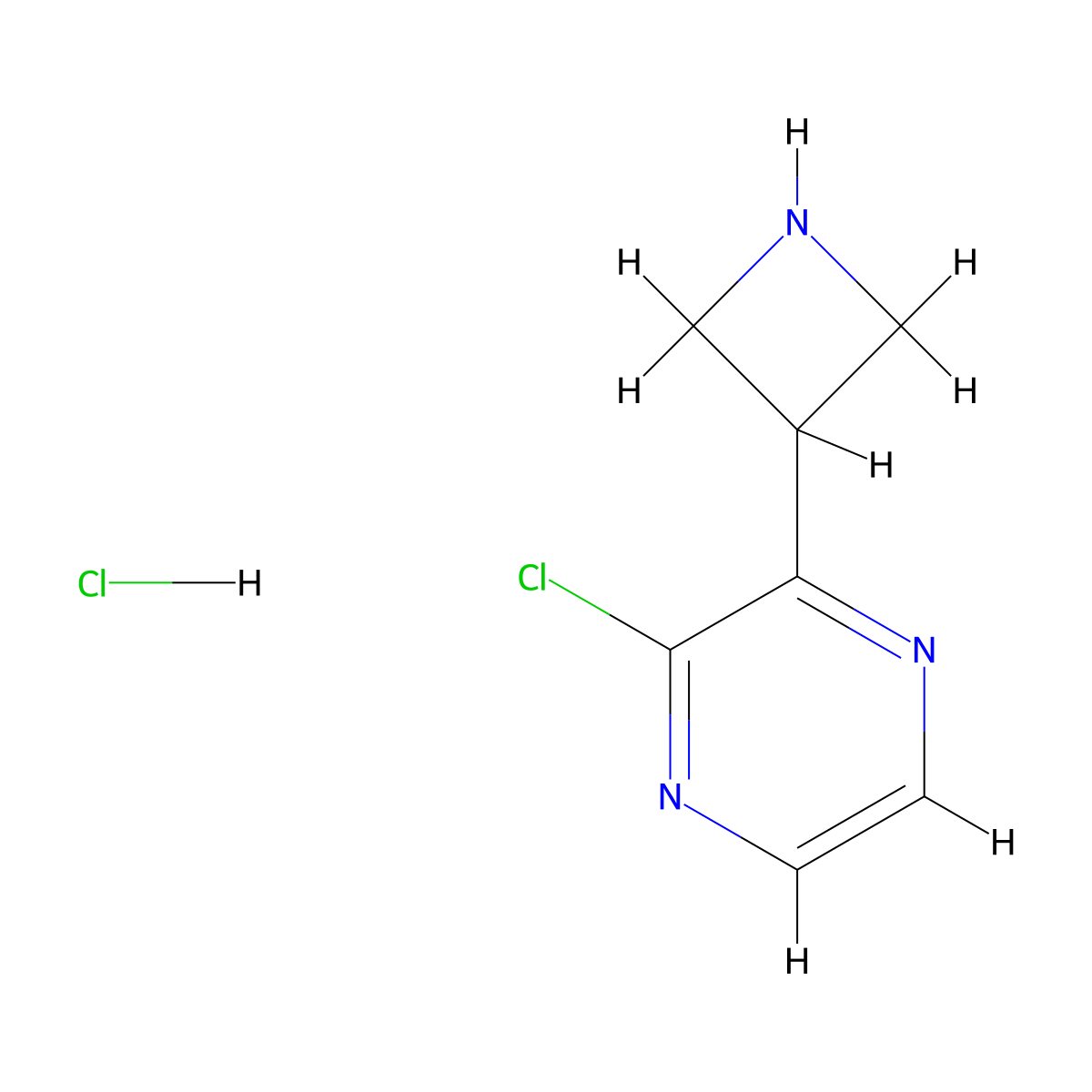 2-(Azetidin-3-YL)-3-chloropyrazine hydrochloride molecular structure, CAS 1349873-39-7