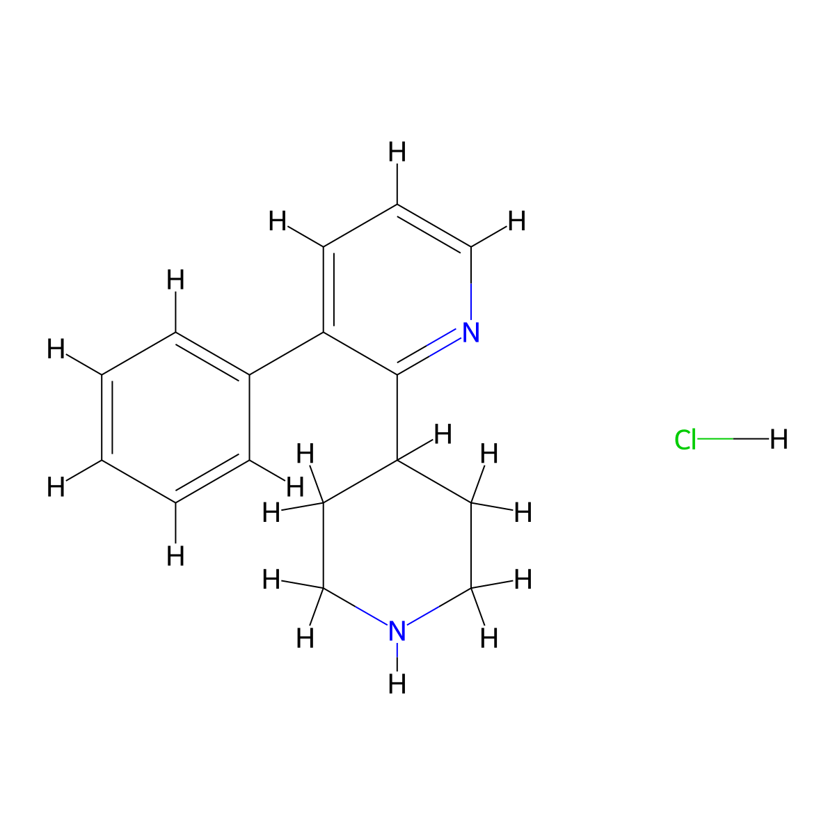 3-Phenyl-2-(piperidin-4-yl)pyridine hydrochloride molecular structure, CAS 1349875-44-0