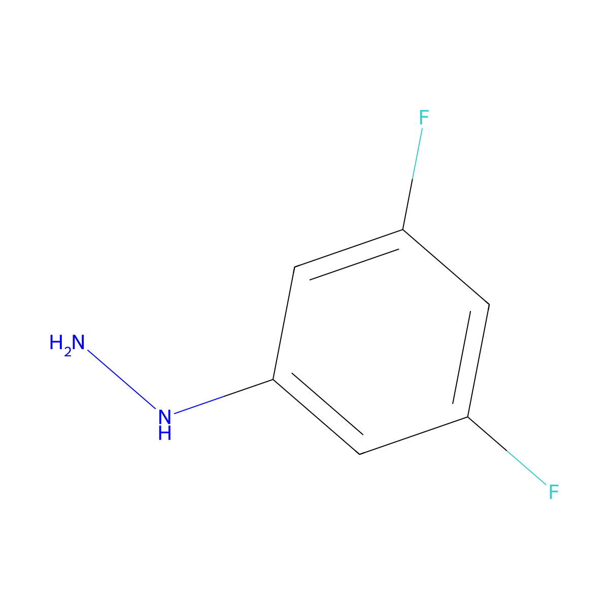 (3,5-Difluorophenyl)hydrazine molecular structure, CAS 134993-88-7