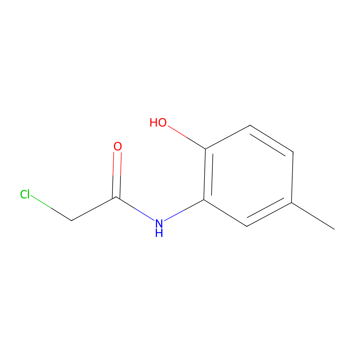 2-chloro-N-(2-hydroxy-5-methylphenyl)acetamide molecular structure, CAS 134997-67-4