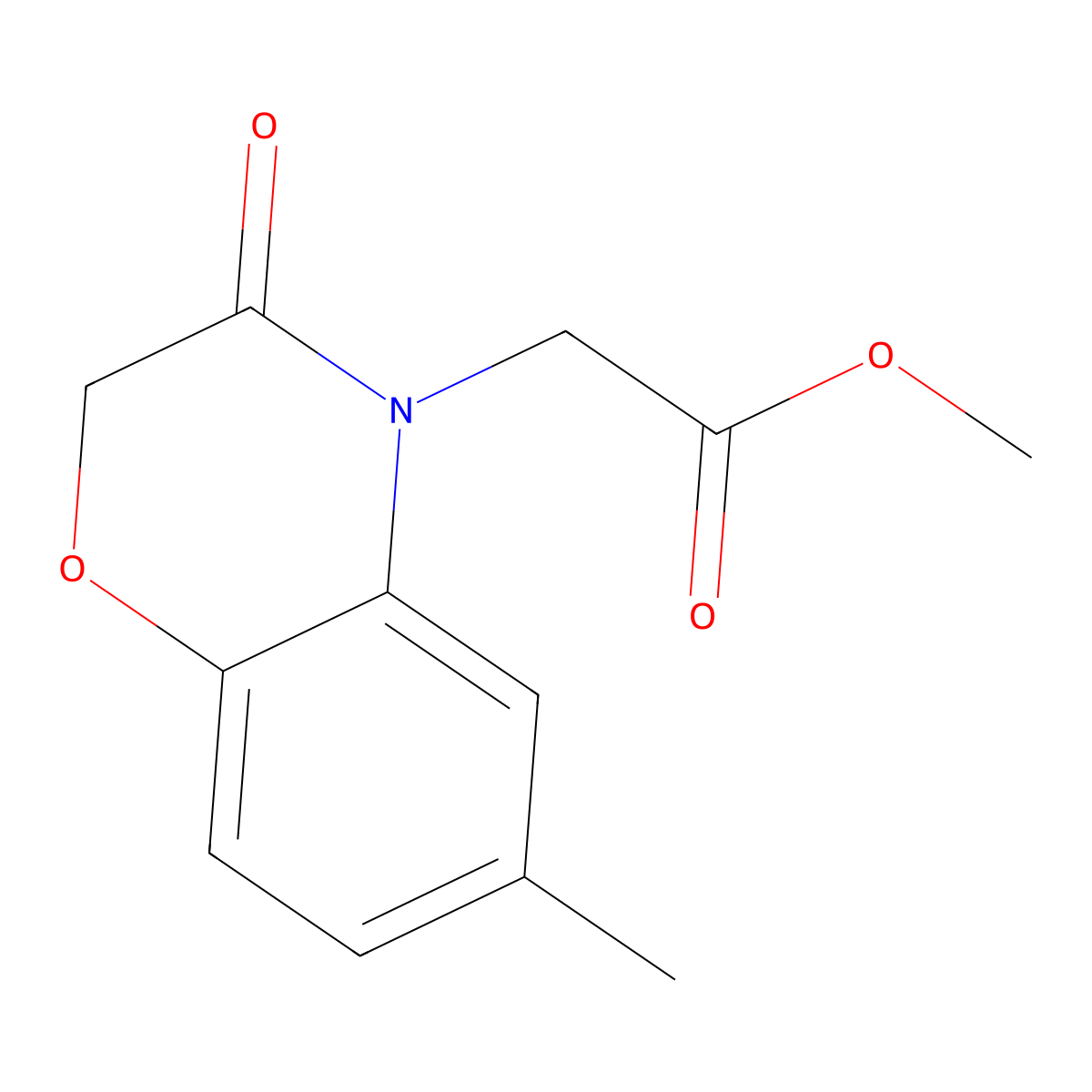 methyl (6-methyl-3-oxo-2,3-dihydro-4H-1,4-benzoxazin-4-yl)acetate molecular structure, CAS 134997-68-5