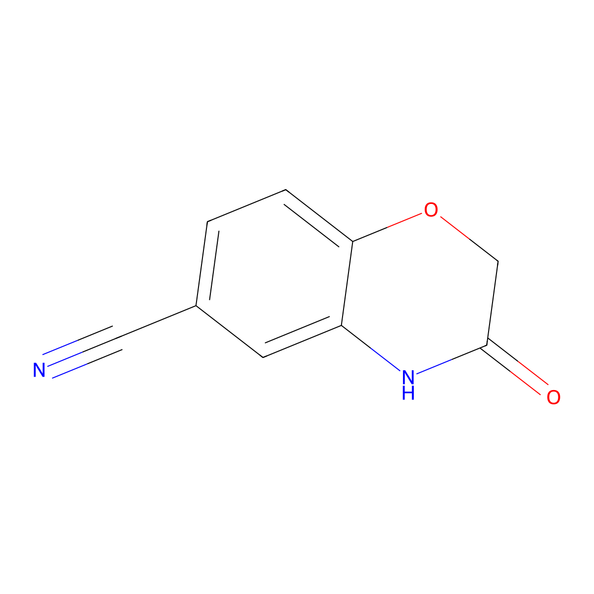 3-Oxo-3,4-dihydro-2H-benzo[b][1,4]oxazine-6-carbonitrile molecular structure, CAS 134997-74-3