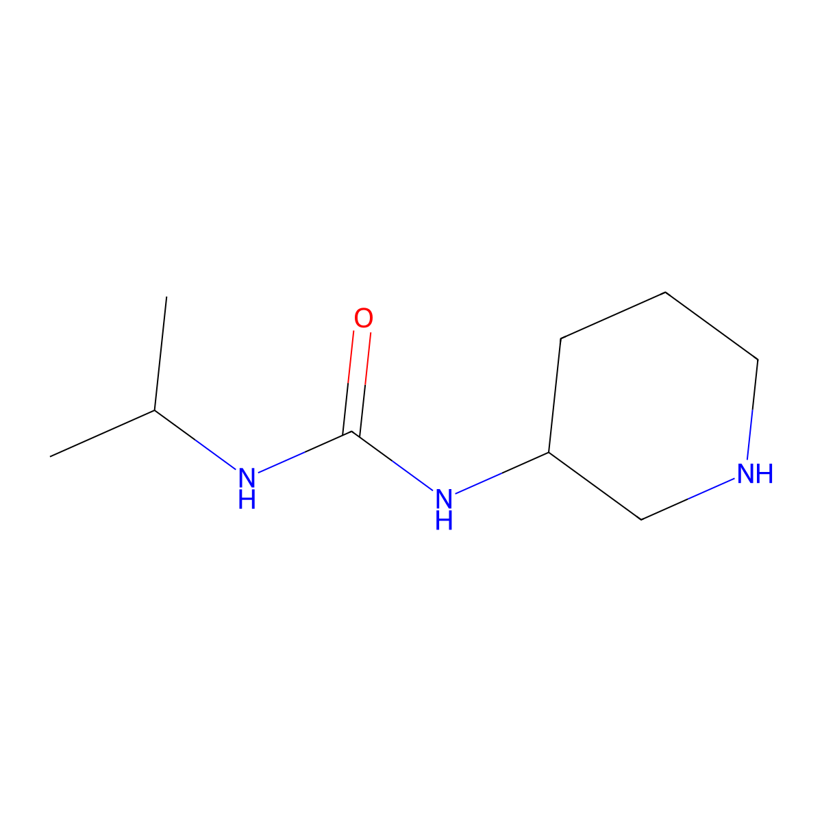 1-[(3R)-piperidin-3-yl]-3-(propan-2-yl)urea molecular structure, CAS 1349971-81-8