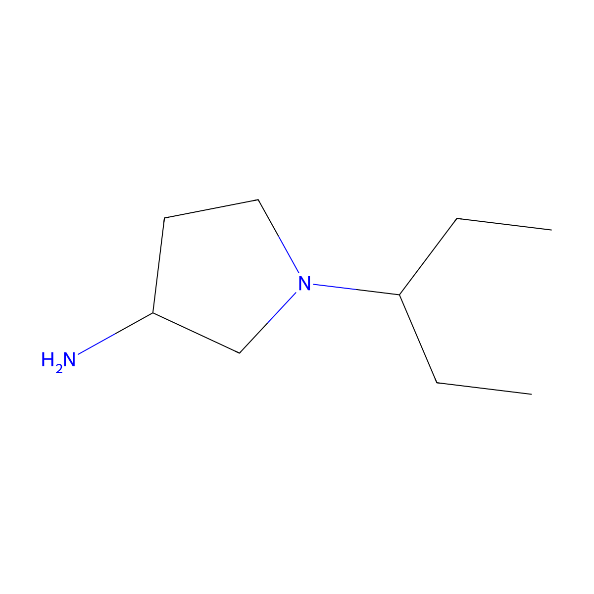 (3R)-1-(pentan-3-yl)pyrrolidin-3-amine molecular structure, CAS 1349971-86-3