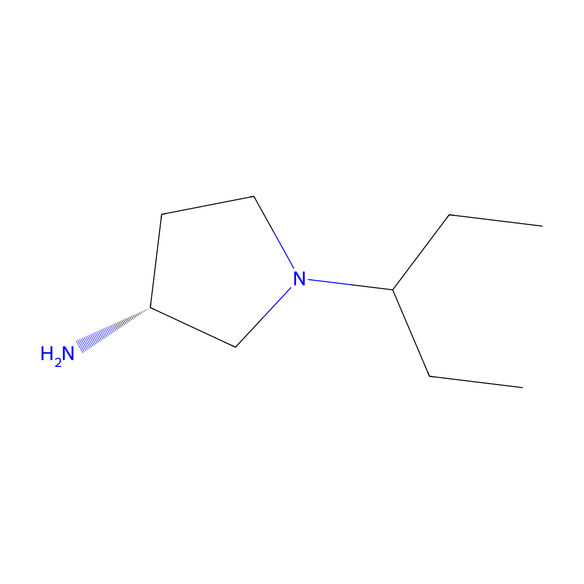 (3R)-1-(pentan-3-yl)pyrrolidin-3-amine molecular structure, CAS 1349971-86-3