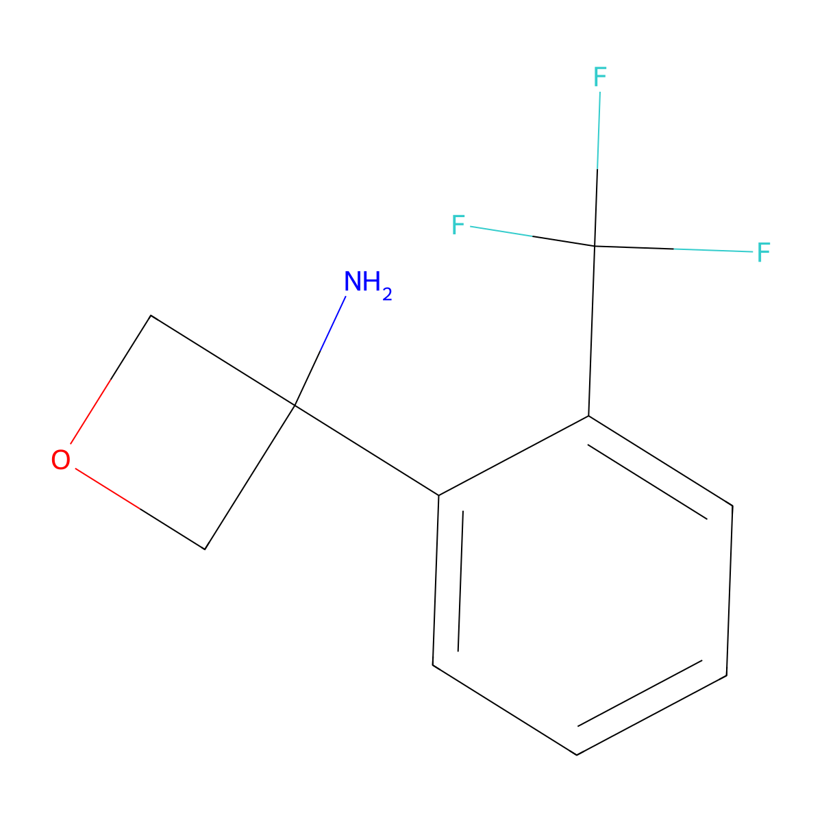 3-[2-(Trifluoromethyl)phenyl]oxetan-3-amine molecular structure, CAS 1349972-59-3