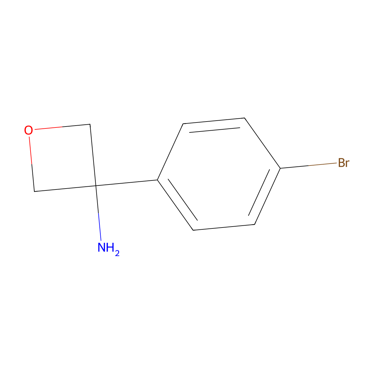 3-(4-Bromophenyl)oxetan-3-amine molecular structure, CAS 1349972-68-4