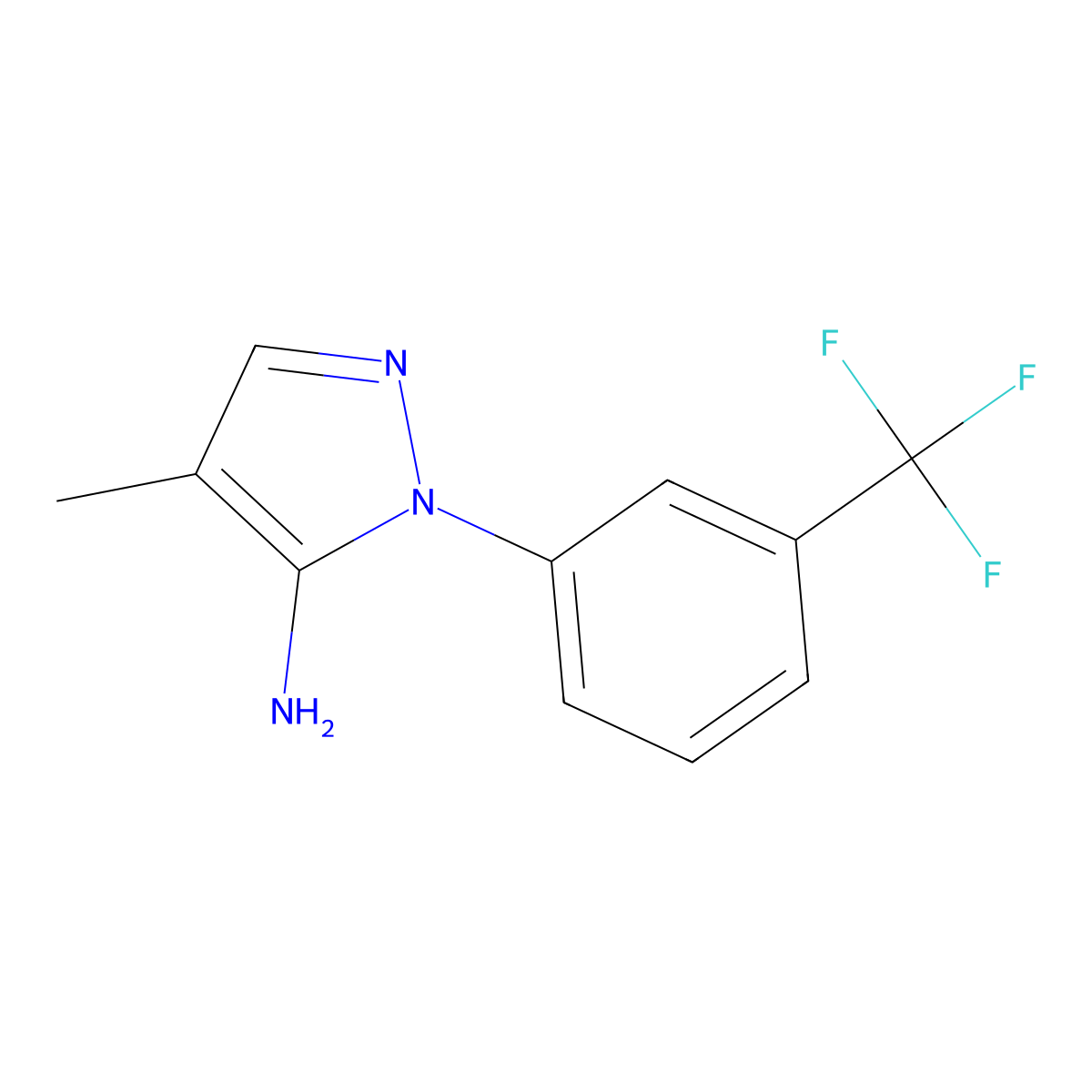 4-Methyl-1-[3-(trifluoromethyl)phenyl]-1H-pyrazol-5-amine molecular structure, CAS 1349988-68-6