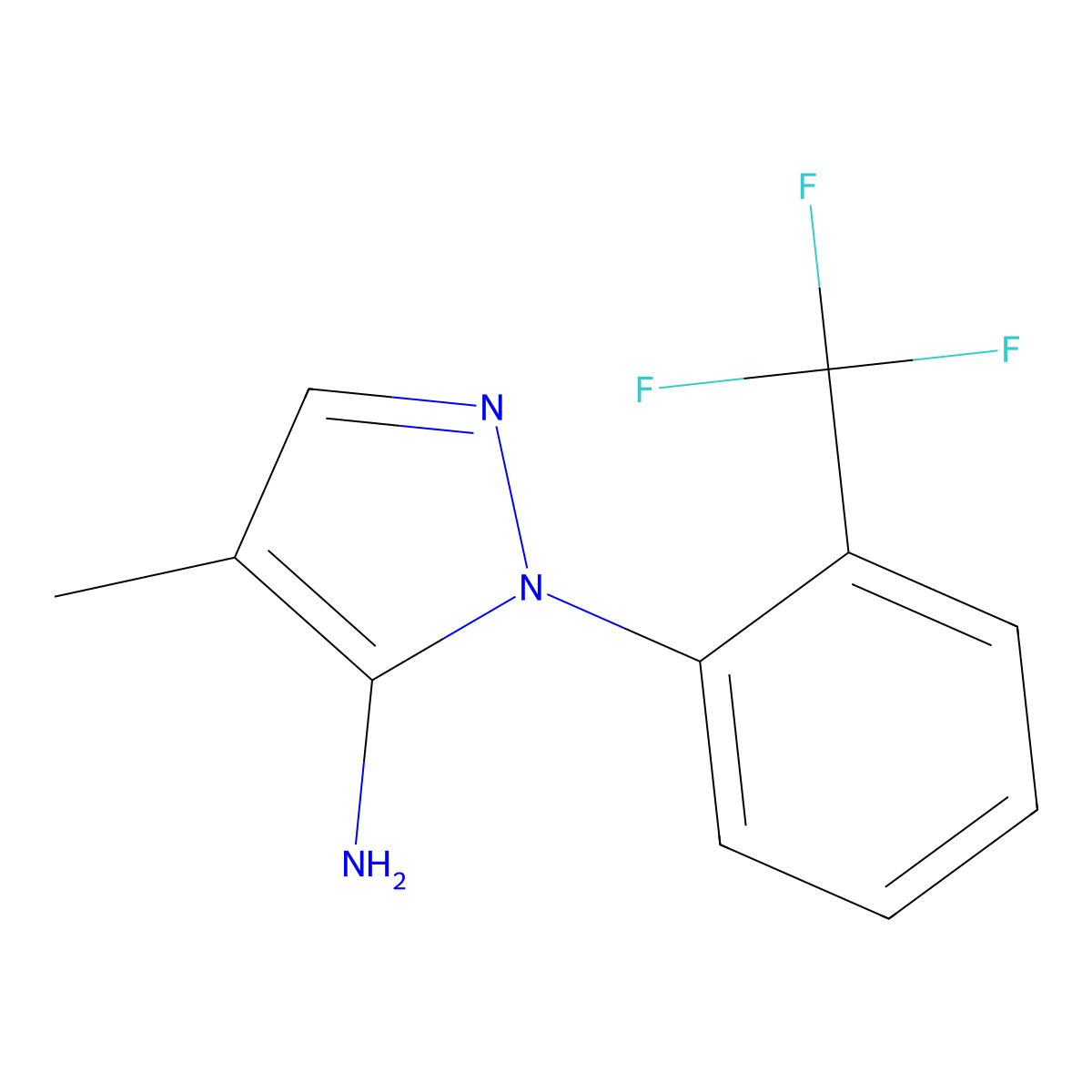 4-Methyl-1-[2-(trifluoromethyl)phenyl]-1H-pyrazol-5-amine molecular structure, CAS 1349988-70-0