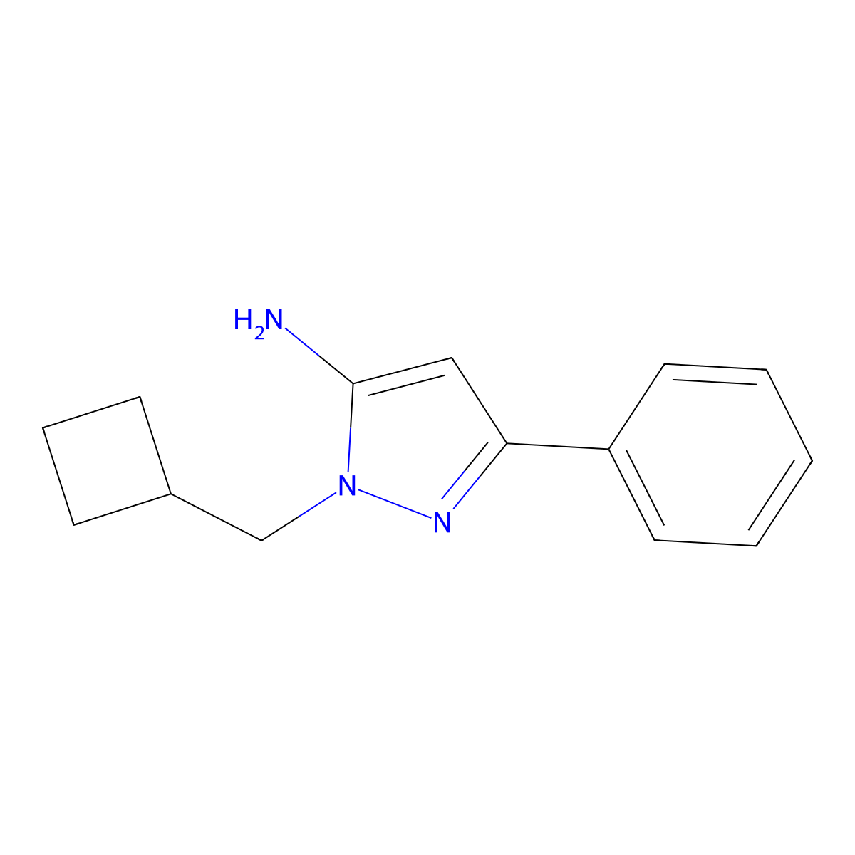 1-(Cyclobutylmethyl)-3-phenyl-1H-pyrazol-5-amine molecular structure, CAS 1349988-71-1