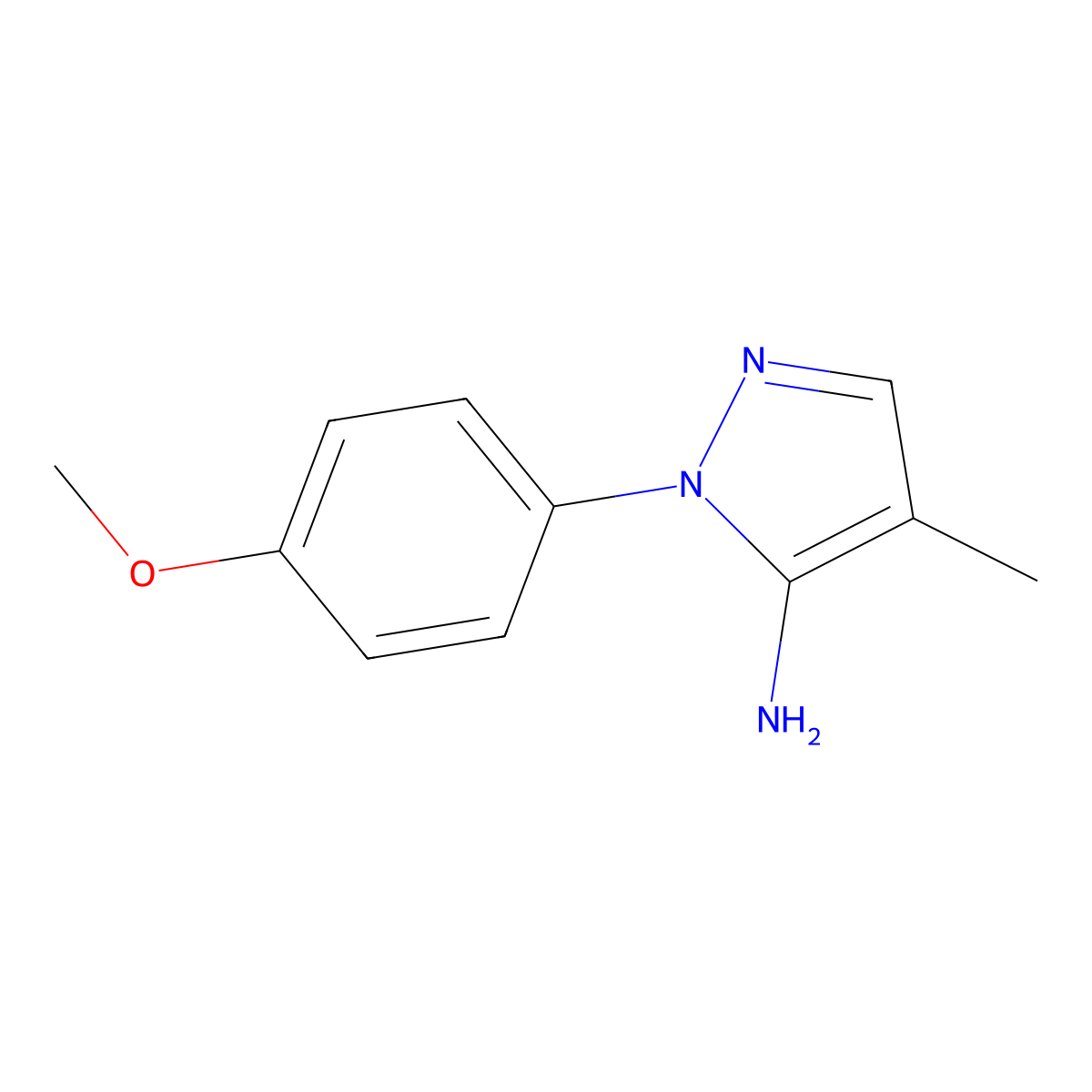 1-(4-Methoxyphenyl)-4-methyl-1H-pyrazol-5-amine molecular structure, CAS 1349988-72-2