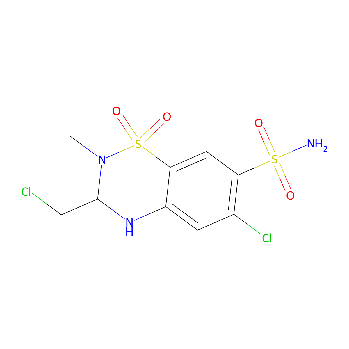 Methyclothiazide molecular structure, CAS 135-07-9