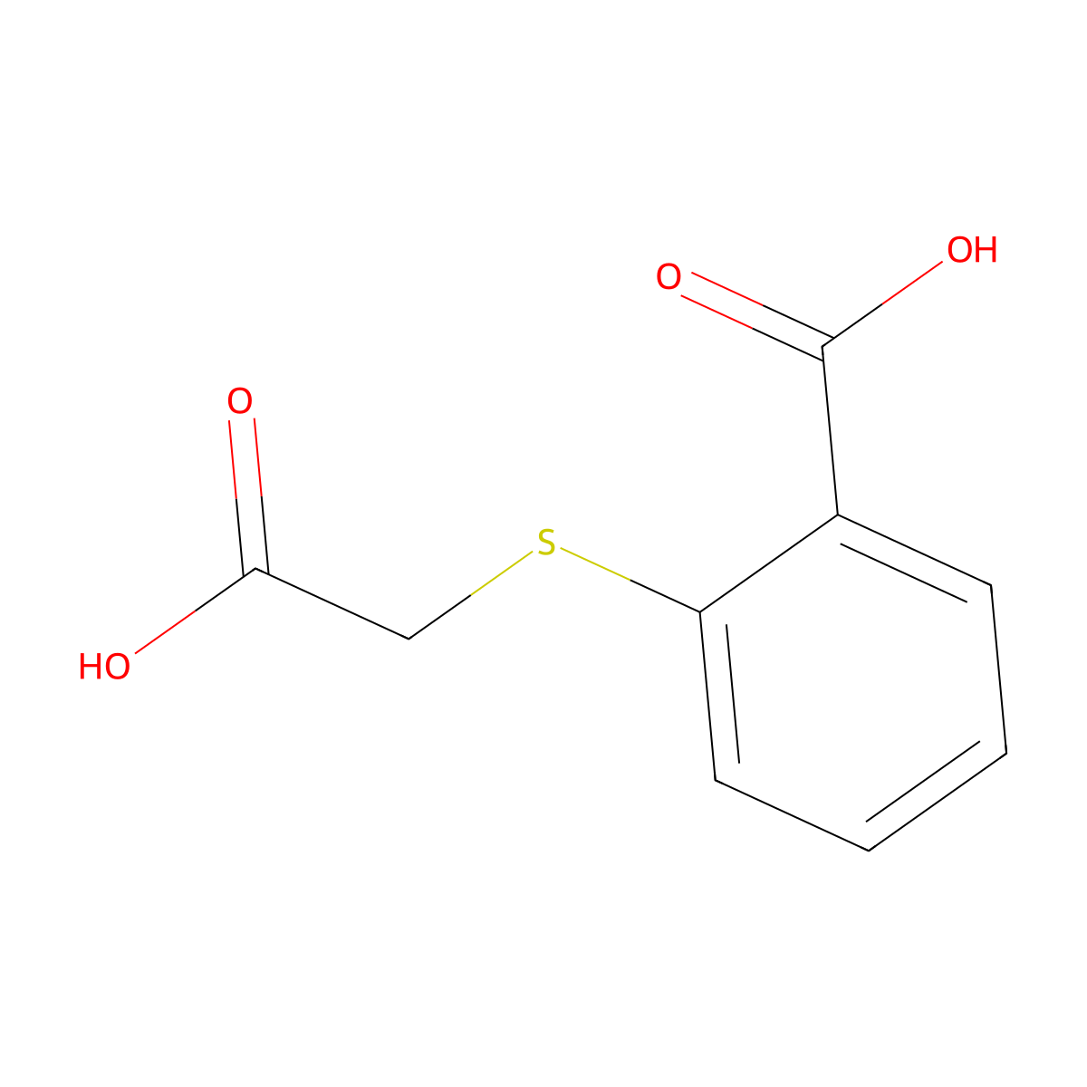 (o-Carboxyphenylthio)acetic acid molecular structure, CAS 135-13-7