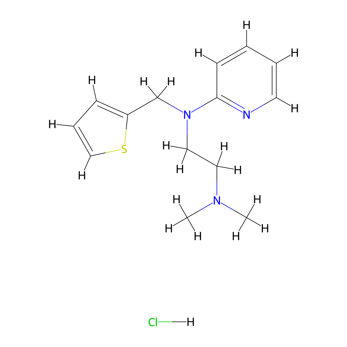 Methapyrilene Hydrochloride molecular structure, CAS 135-23-9