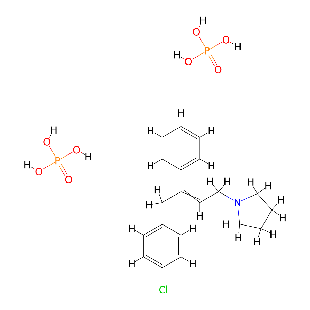 Pyrrobutamine Phosphate molecular structure, CAS 135-31-9