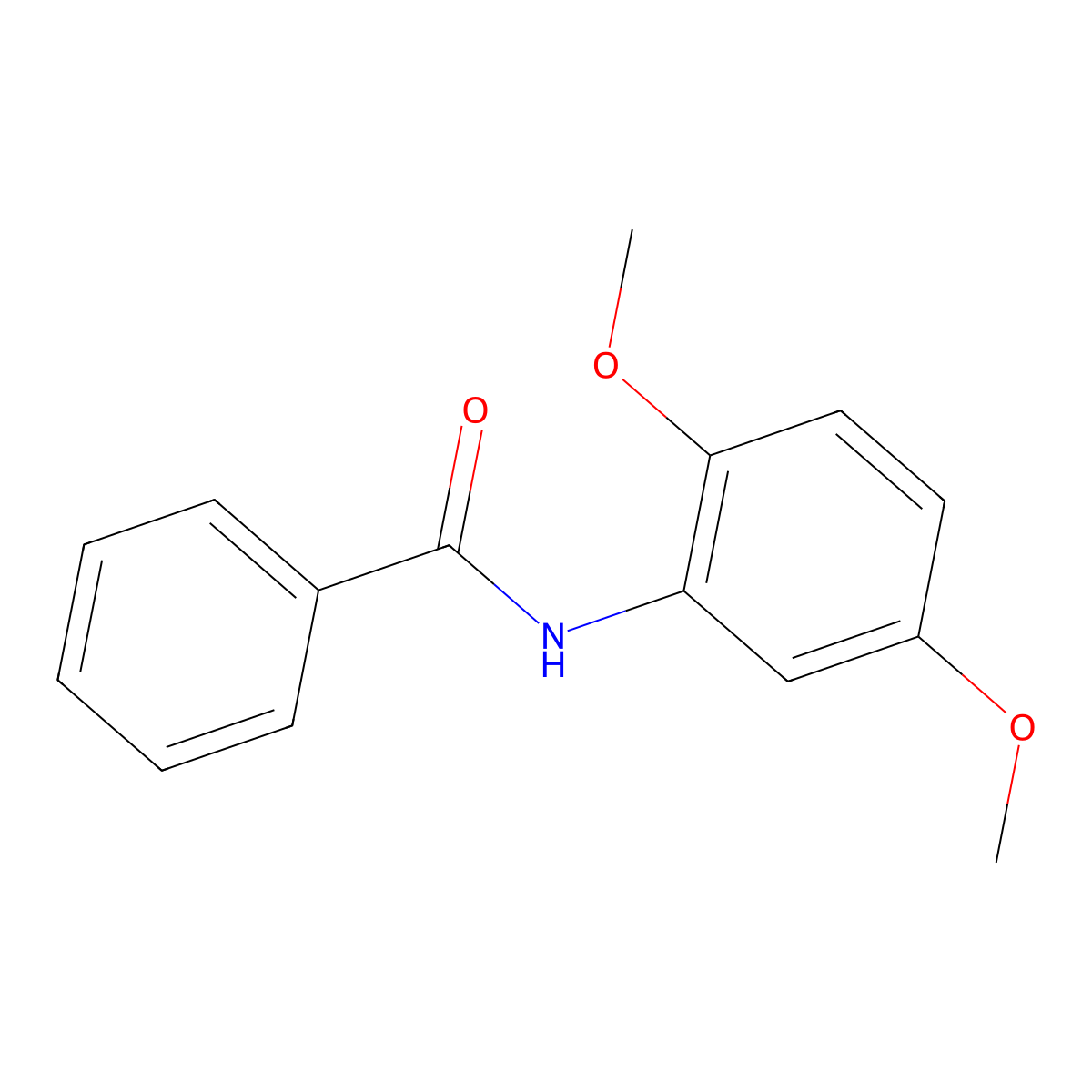 N-(2,5-dimethoxyphenyl)benzamide molecular structure, CAS 135-45-5