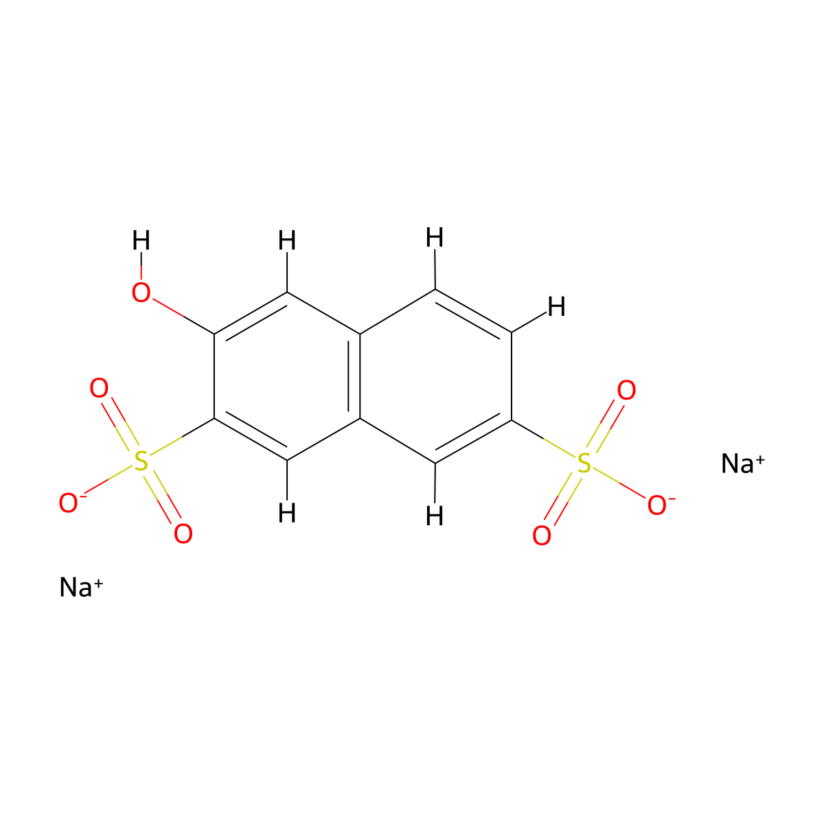 2-Naphthol-3,6-disulfonic acid disodium salt molecular structure, CAS 135-51-3