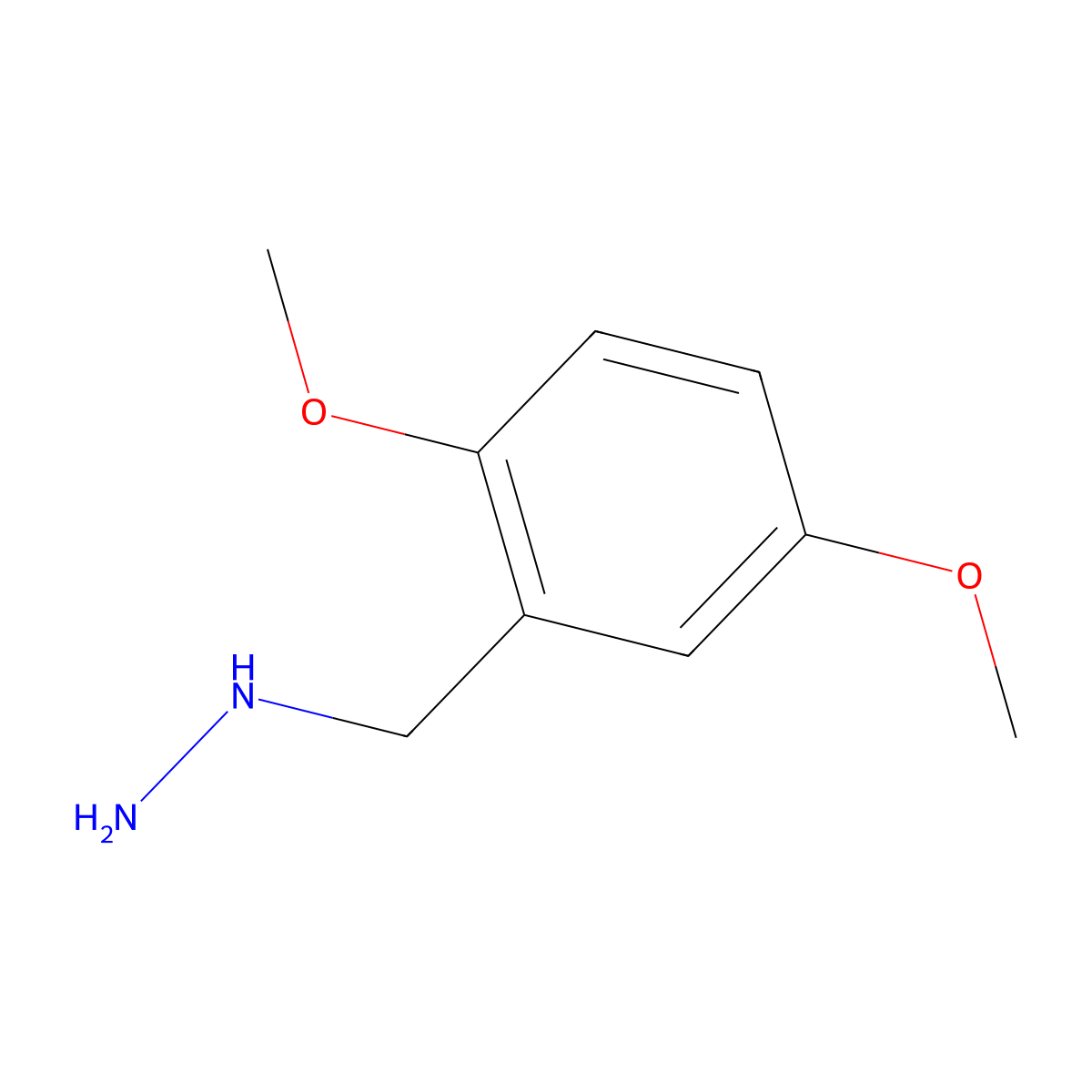 ((2,5-Dimethoxyphenyl)methyl)hydrazine molecular structure, CAS 135-54-6