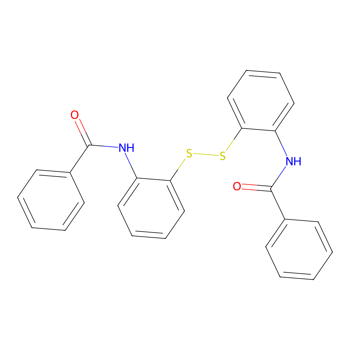 2,2'-Dibenzoylaminodiphenyl disulfide molecular structure, CAS 135-57-9