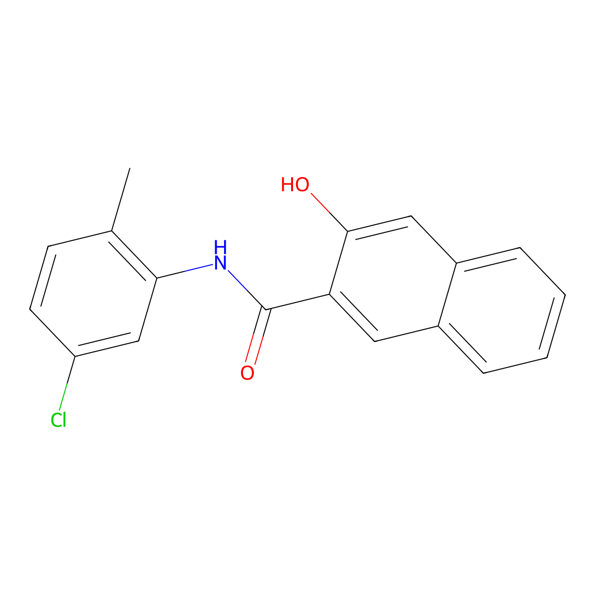 2-Naphthalenecarboxamide, N-(5-chloro-2-methylphenyl)-3-hydroxy- molecular structure, CAS 135-63-7