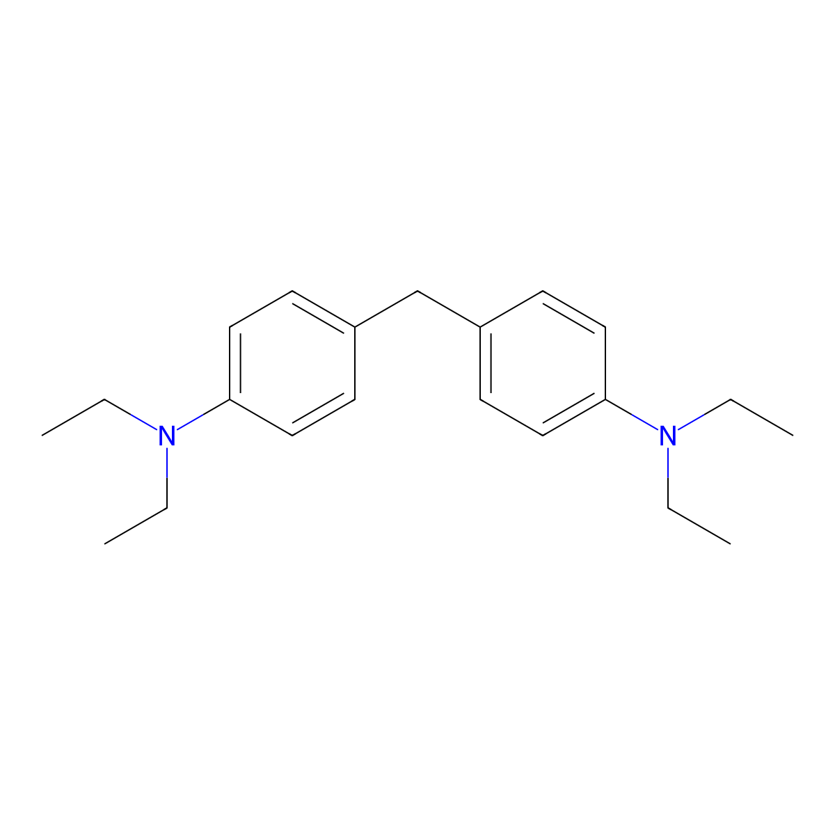 4,4'-methylenebis[N,N-diethylaniline] molecular structure, CAS 135-91-1
