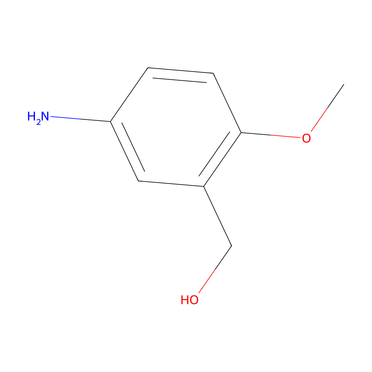 (5-Amino-2-methoxyphenyl)methanol molecular structure, CAS 135-95-5