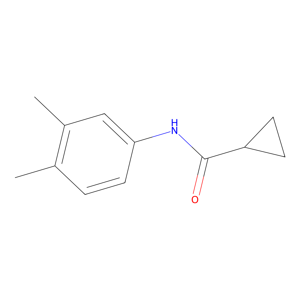 N-(3,4-dimethylphenyl)cyclopropanecarboxamide molecular structure, CAS 13500-19-1