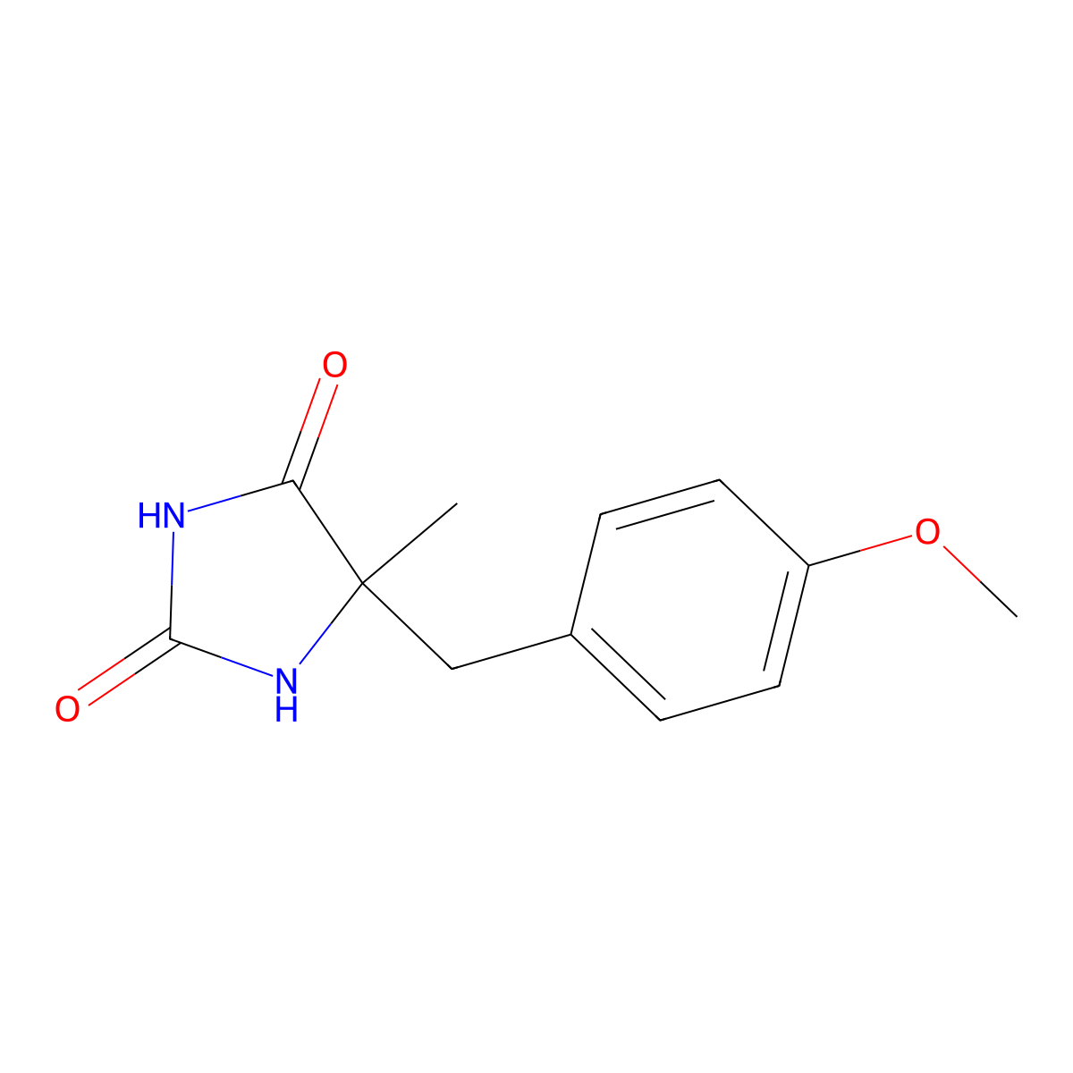 5-[(4-Methoxyphenyl)methyl]-5-methylimidazolidine-2,4-dione molecular structure, CAS 13500-24-8