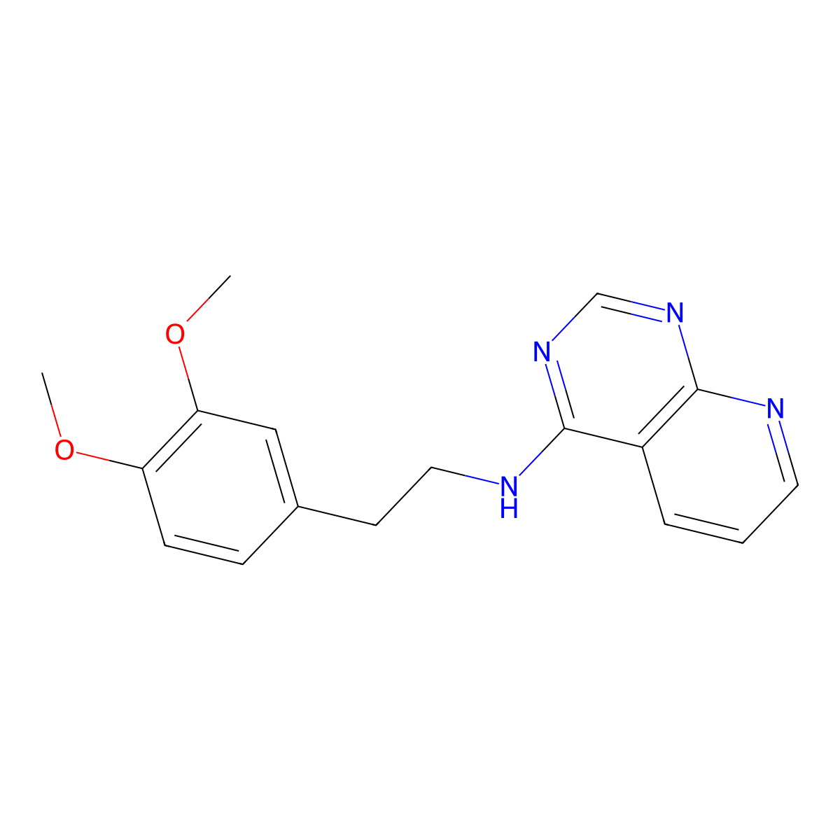 N-[2-(3,4-Dimethoxyphenyl)ethyl]pyrido[2,3-d]pyrimidin-4-amine molecular structure, CAS 135000-21-4