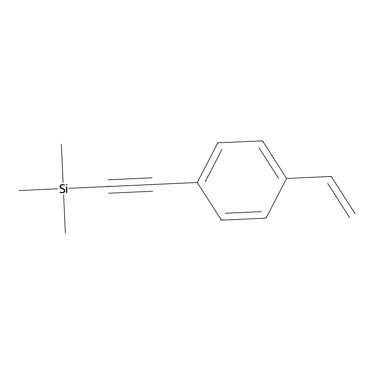 Silane, [(4-ethenylphenyl)ethynyl]trimethyl- molecular structure, CAS 135005-24-2